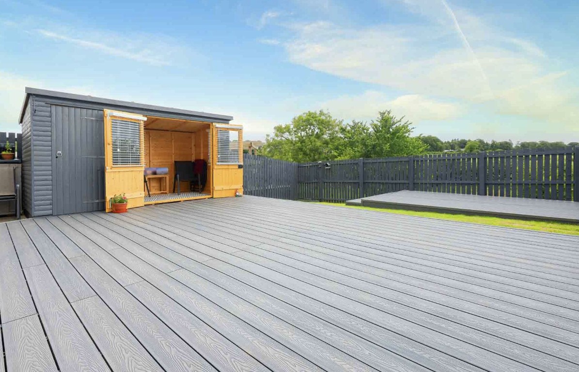 Modern composite deck installation in Hawthorne showing long-lasting materials